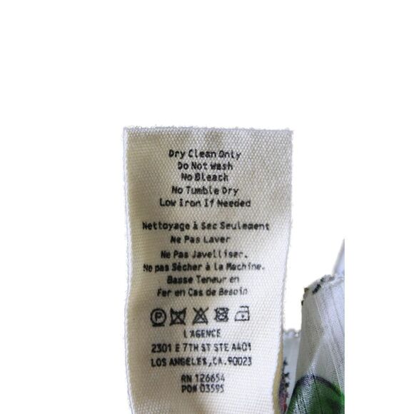 L'Agence Womens Sheer Butterfly Print Off The Shoulder Blouse White Size XS - Picture 6 of 6